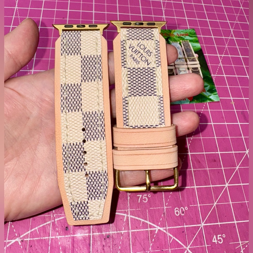 ‼️ Damier Azure Smart Watch band Apple or Samsung Handmade with ❤️